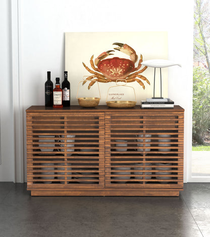 Linea Credenza Walnut Cabinet