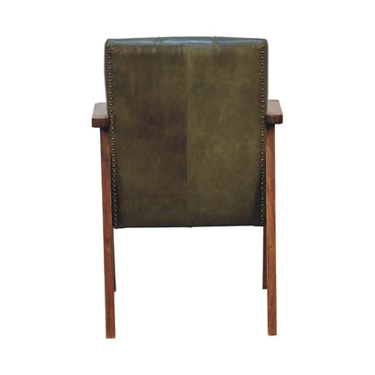 Olive Buffalo Leather Chair