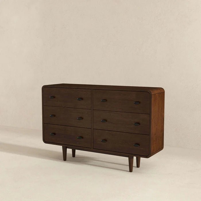 Alexa Mid Century Modern Dresser 6 Drawer - The Sturdy Wood Company