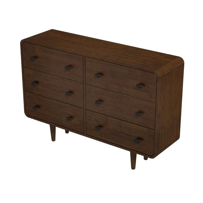 Alexa Mid Century Modern Dresser 6 Drawer - The Sturdy Wood Company