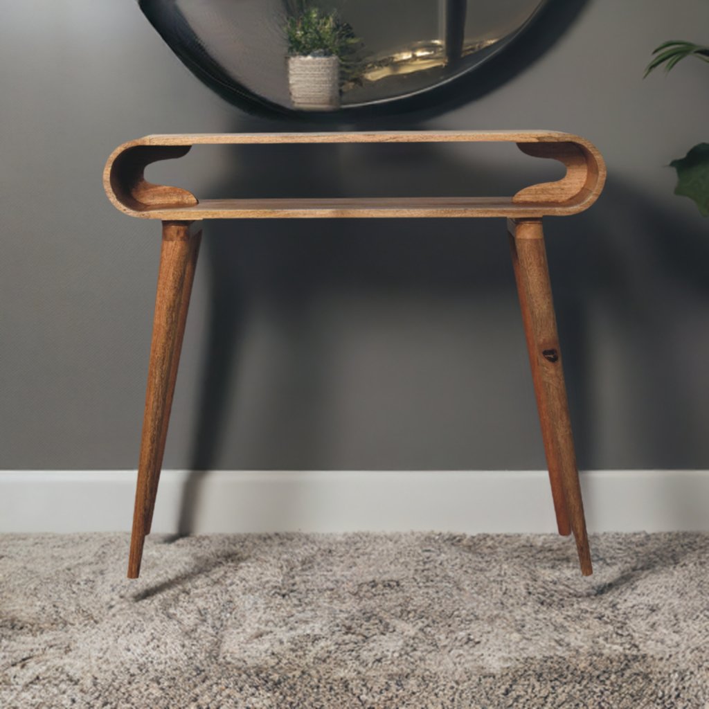 Amaya Chestnut Nordic Style Console Table - The Sturdy Wood Company