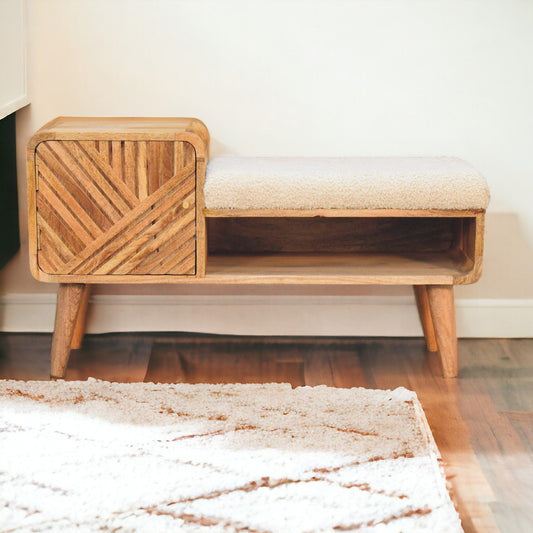 Boucle Carved Telephone Table - The Sturdy Wood Company