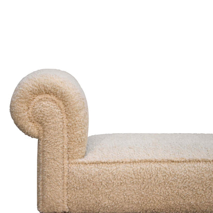 Boucle Cream Bench - The Sturdy Wood Company