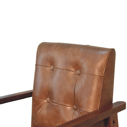 Brown Buffalo Leather Chair - The Sturdy Wood Company