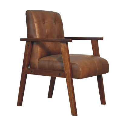 Brown Buffalo Leather Chair - The Sturdy Wood Company