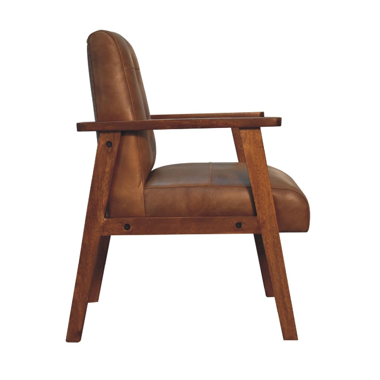 Brown Buffalo Leather Chair - The Sturdy Wood Company