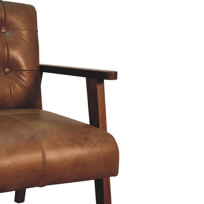 Brown Buffalo Leather Chair - The Sturdy Wood Company