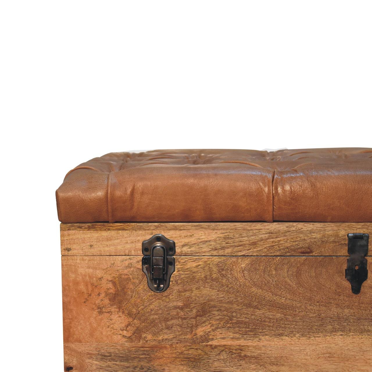 Buffalo Hide Oak-ish Storage Trunk - The Sturdy Wood Company