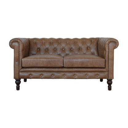 Buffalo Leather Chesterfield Sofa - The Sturdy Wood Company