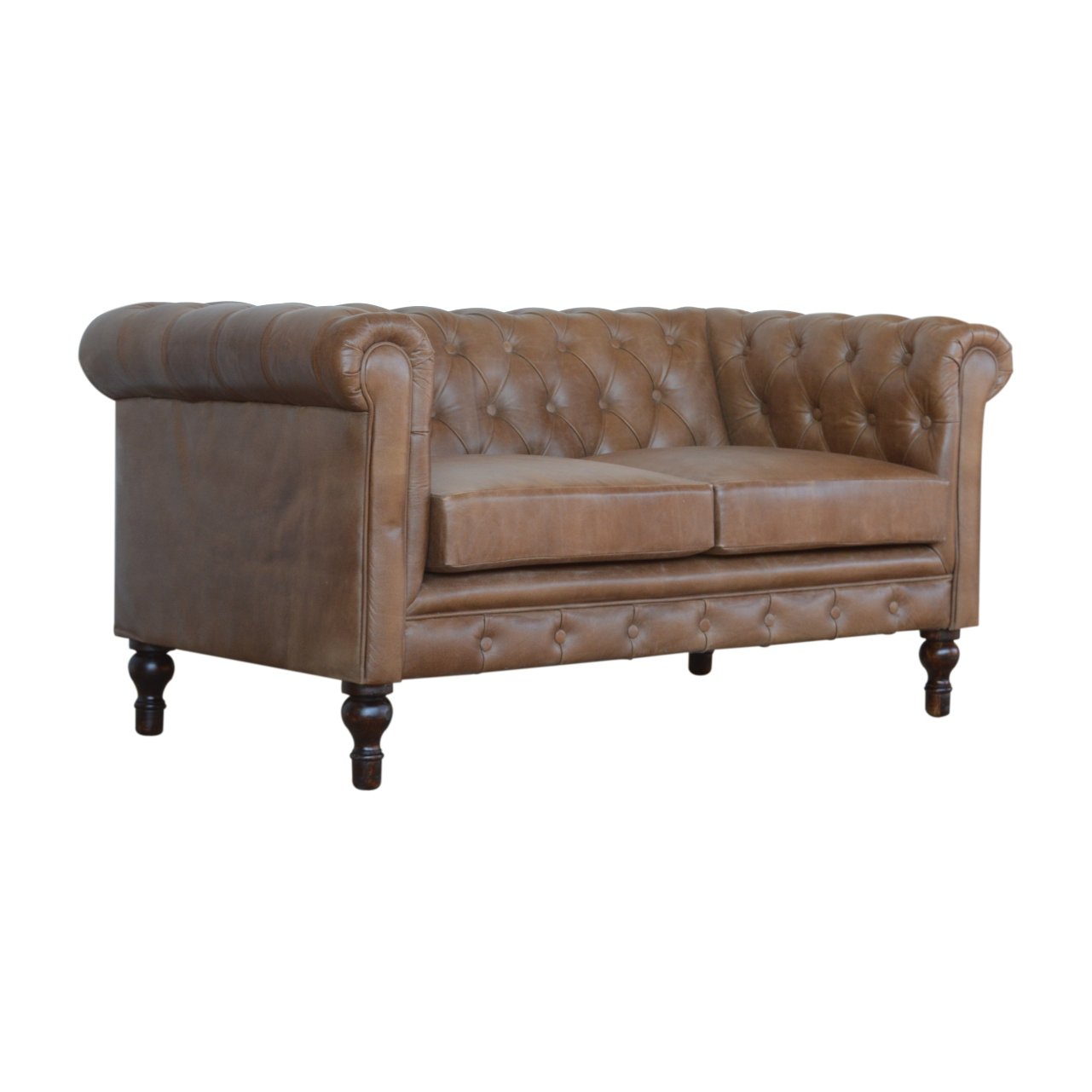 Buffalo Leather Chesterfield Sofa - The Sturdy Wood Company