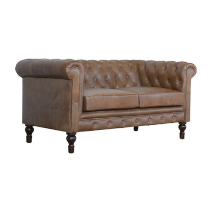 Buffalo Leather Chesterfield Sofa - The Sturdy Wood Company