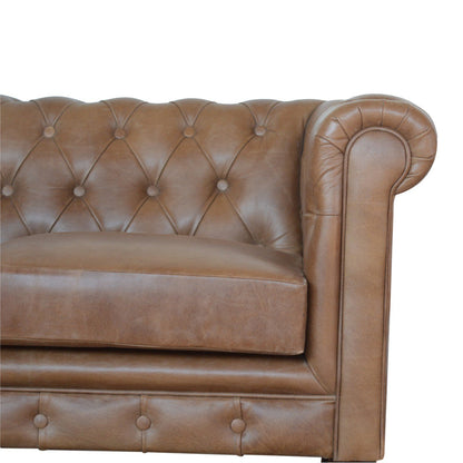 Buffalo Leather Chesterfield Sofa - The Sturdy Wood Company