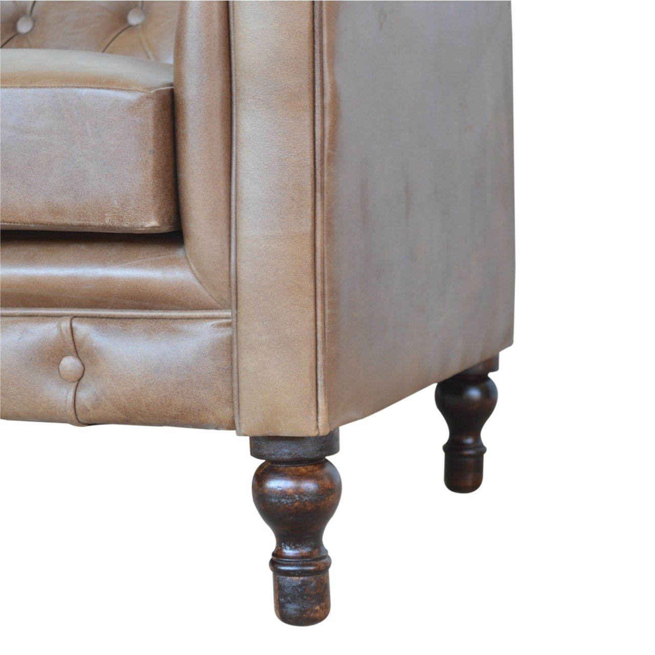 Buffalo Leather Chesterfield Sofa - The Sturdy Wood Company