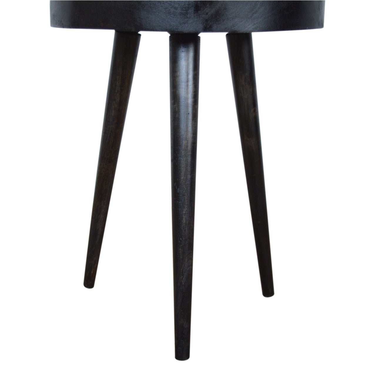 Carbon Black Rattan End Table - The Sturdy Wood Company