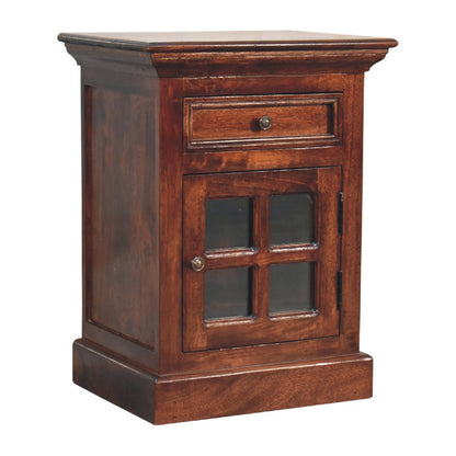 Cherry Bedside with Glazed Door - The Sturdy Wood Company