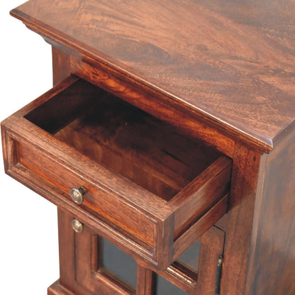 Cherry Bedside with Glazed Door - The Sturdy Wood Company