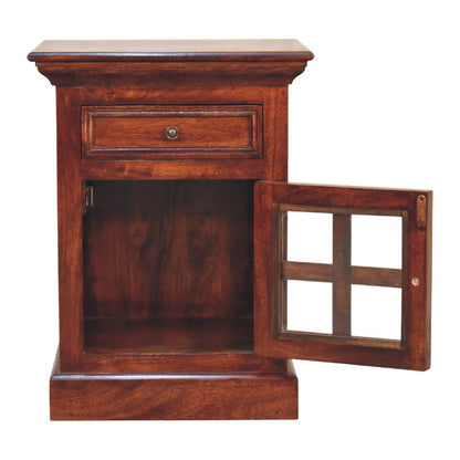 Cherry Bedside with Glazed Door - The Sturdy Wood Company