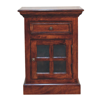 Cherry Bedside with Glazed Door - The Sturdy Wood Company