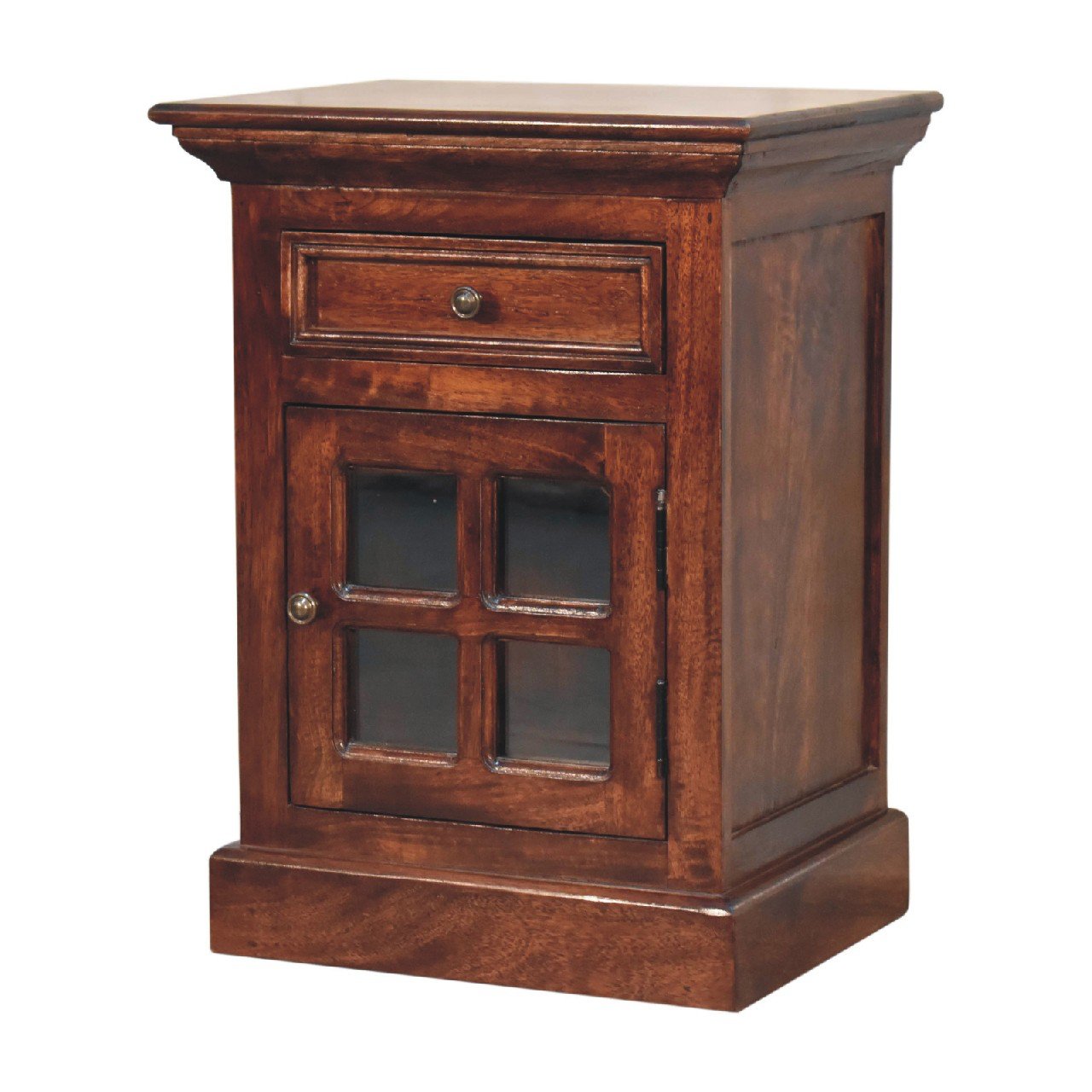 Cherry Bedside with Glazed Door - The Sturdy Wood Company