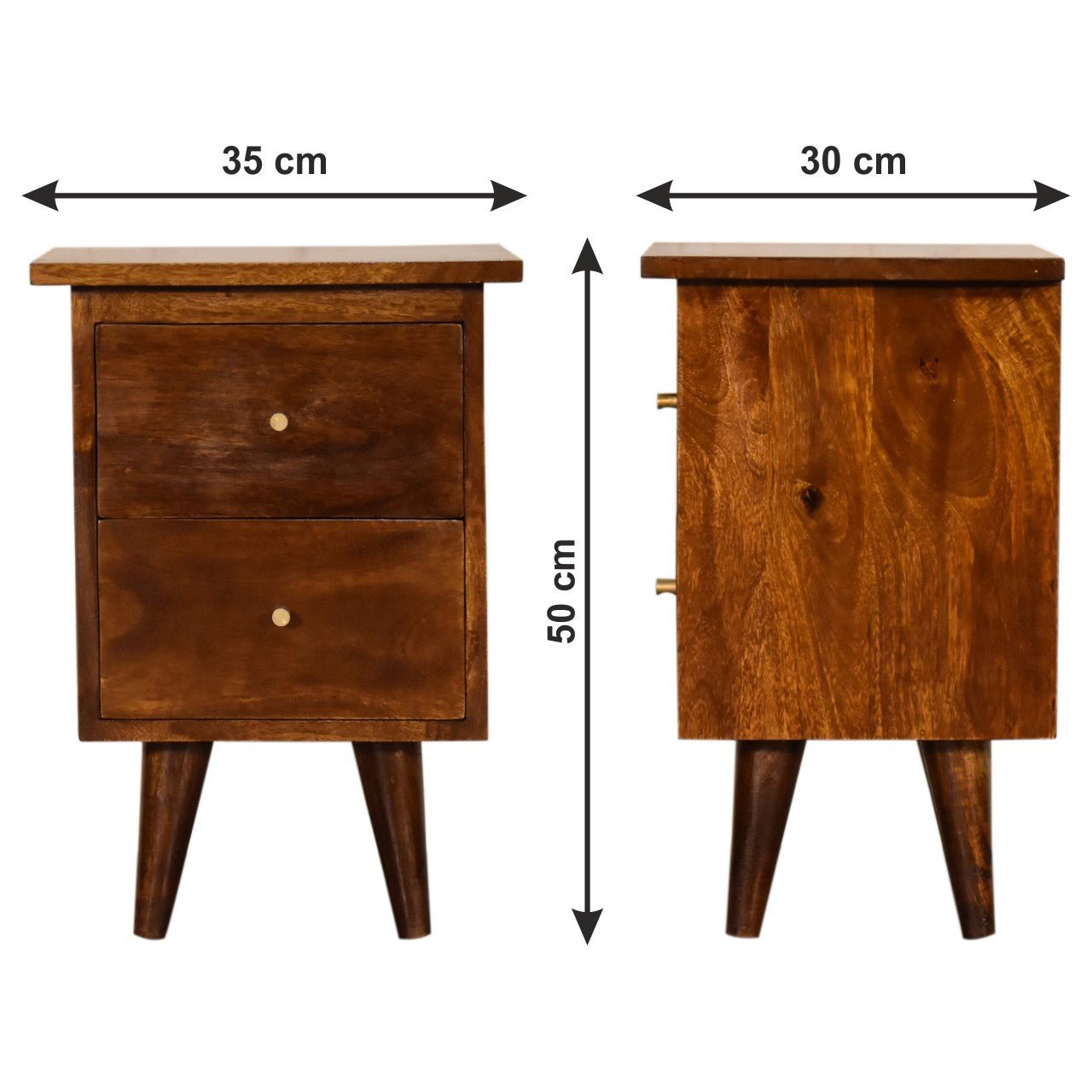 Chestnut Bedside Table - The Sturdy Wood Company