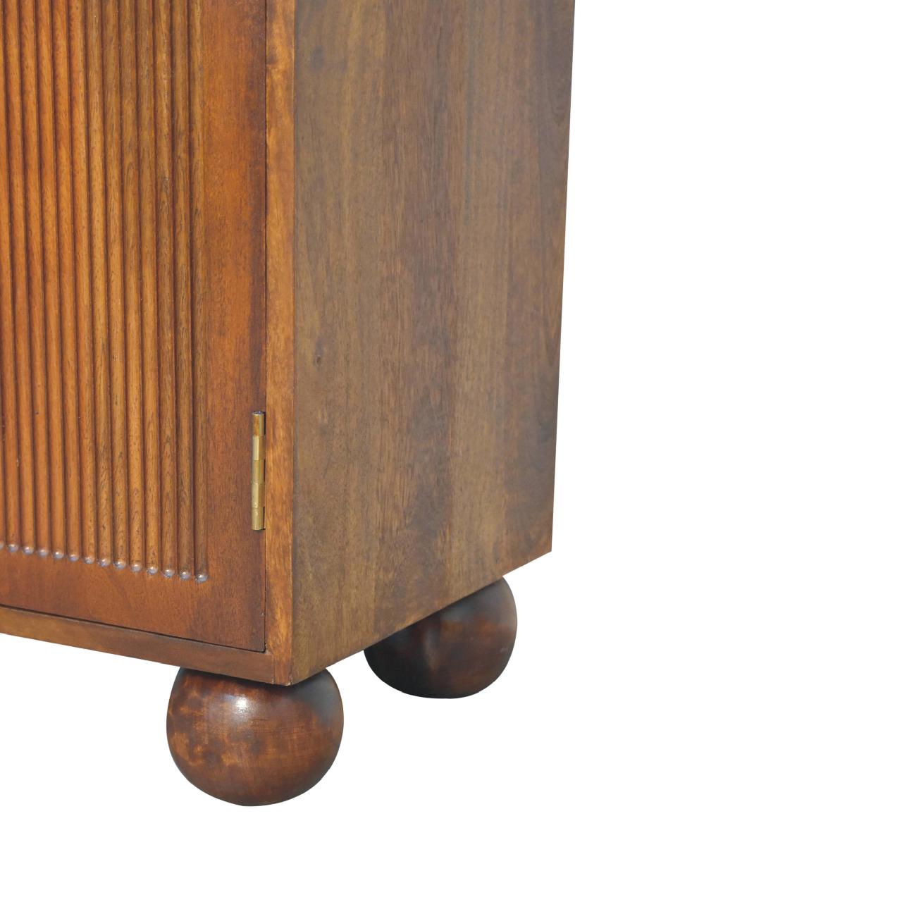 Chestnut Carved Ball Cabinet - The Sturdy Wood Company