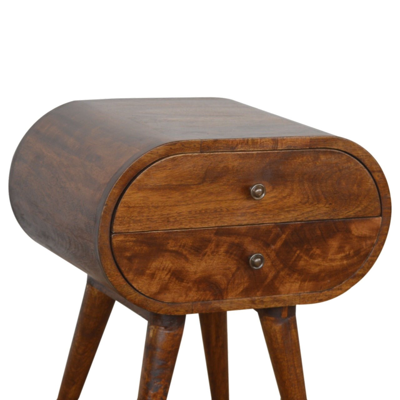 Chestnut Circular Bedside Table - The Sturdy Wood Company