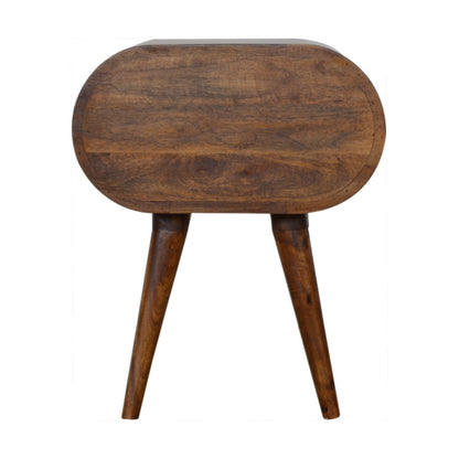 Chestnut Circular Bedside Table - The Sturdy Wood Company