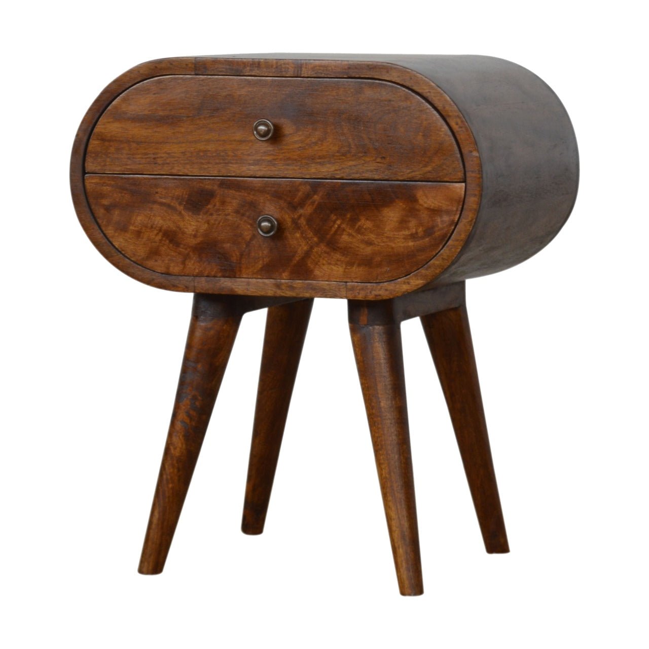 Chestnut Circular Bedside Table - The Sturdy Wood Company