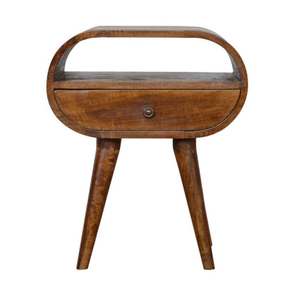 Chestnut Circular Open Bedside - The Sturdy Wood Company