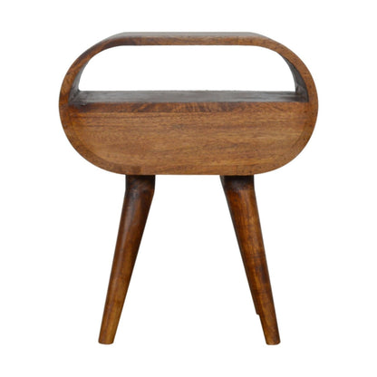 Chestnut Circular Open Bedside - The Sturdy Wood Company