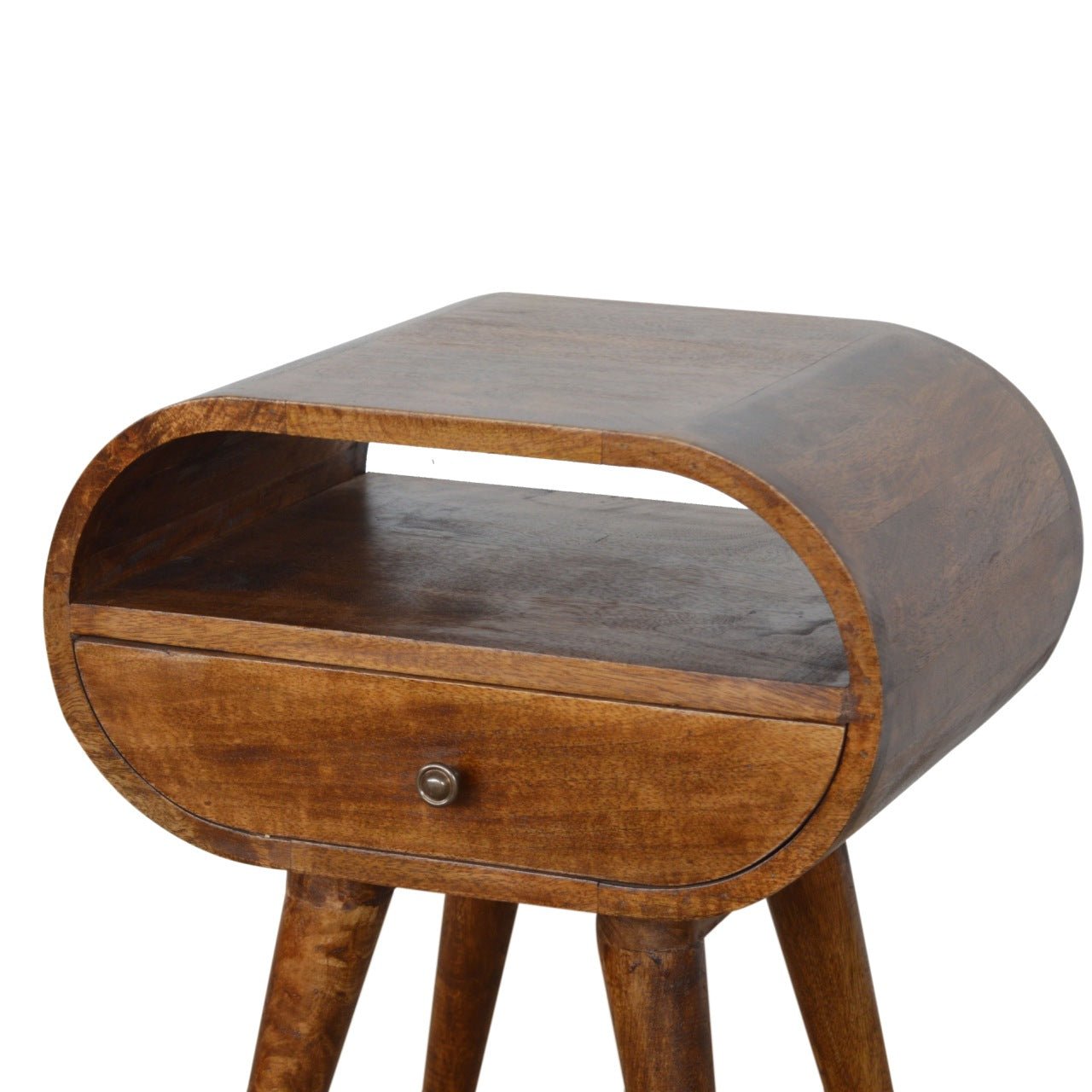 Chestnut Circular Open Bedside - The Sturdy Wood Company