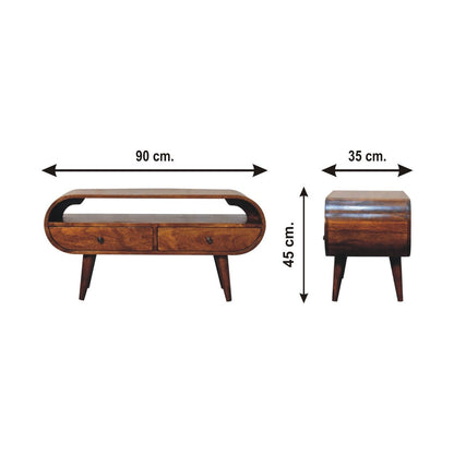 Chestnut Circular TV Stand - The Sturdy Wood Company