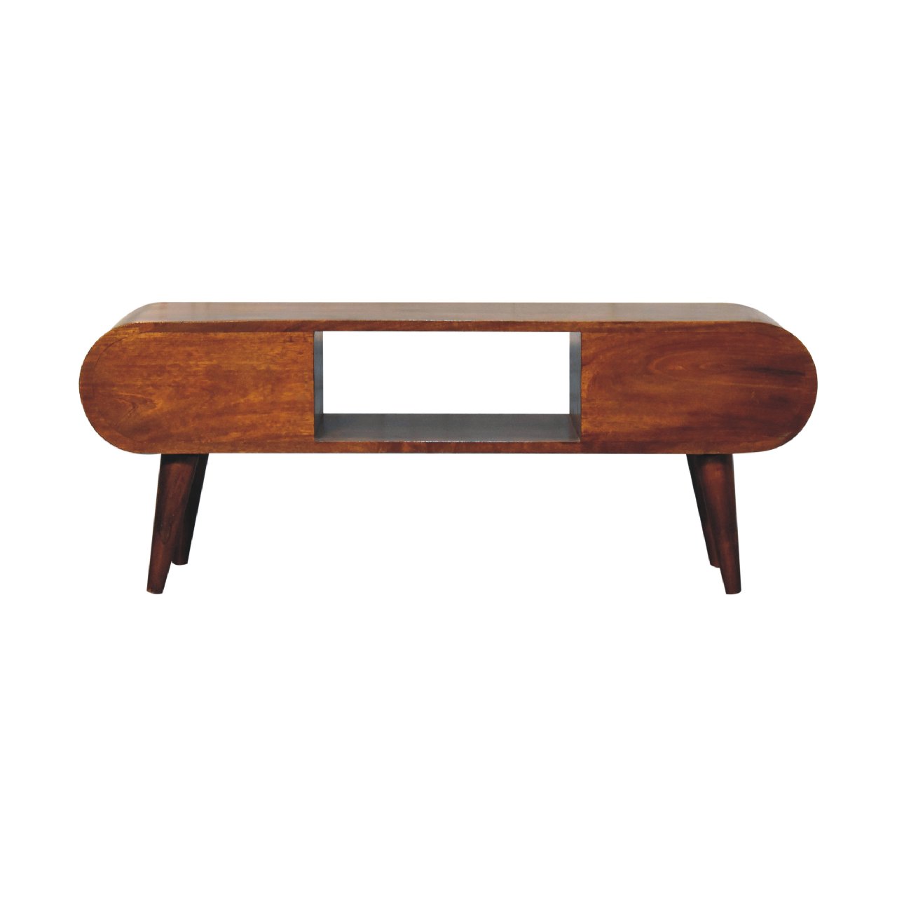 Chestnut Circular TV Unit - The Sturdy Wood Company