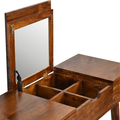 Chestnut Foldable Mirror Table - The Sturdy Wood Company