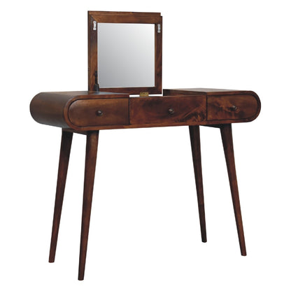 Chestnut Mirror Dressing Table - The Sturdy Wood Company