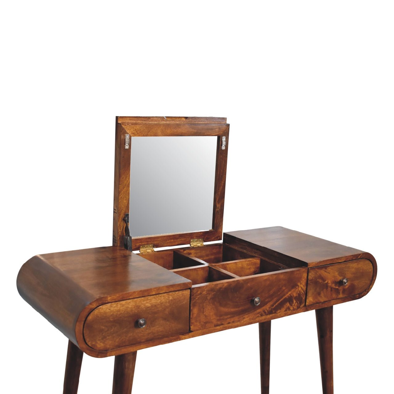 Chestnut Mirror Dressing Table - The Sturdy Wood Company