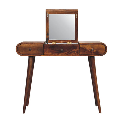 Chestnut Mirror Dressing Table - The Sturdy Wood Company