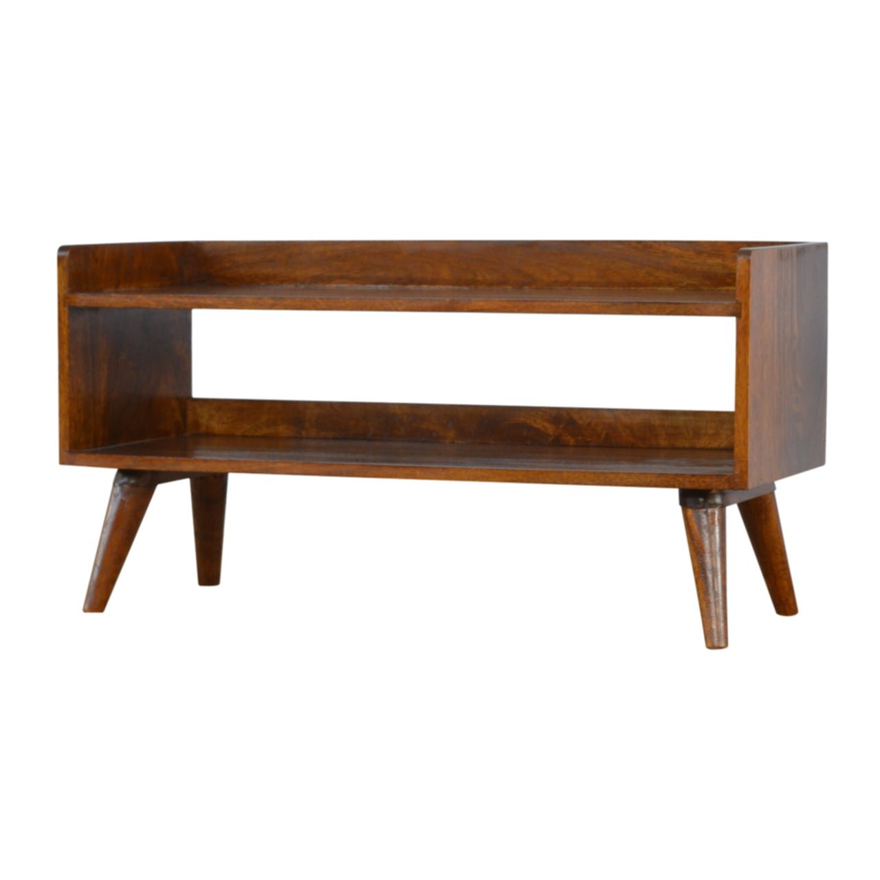 Chestnut Nordic Storage Bench - The Sturdy Wood Company