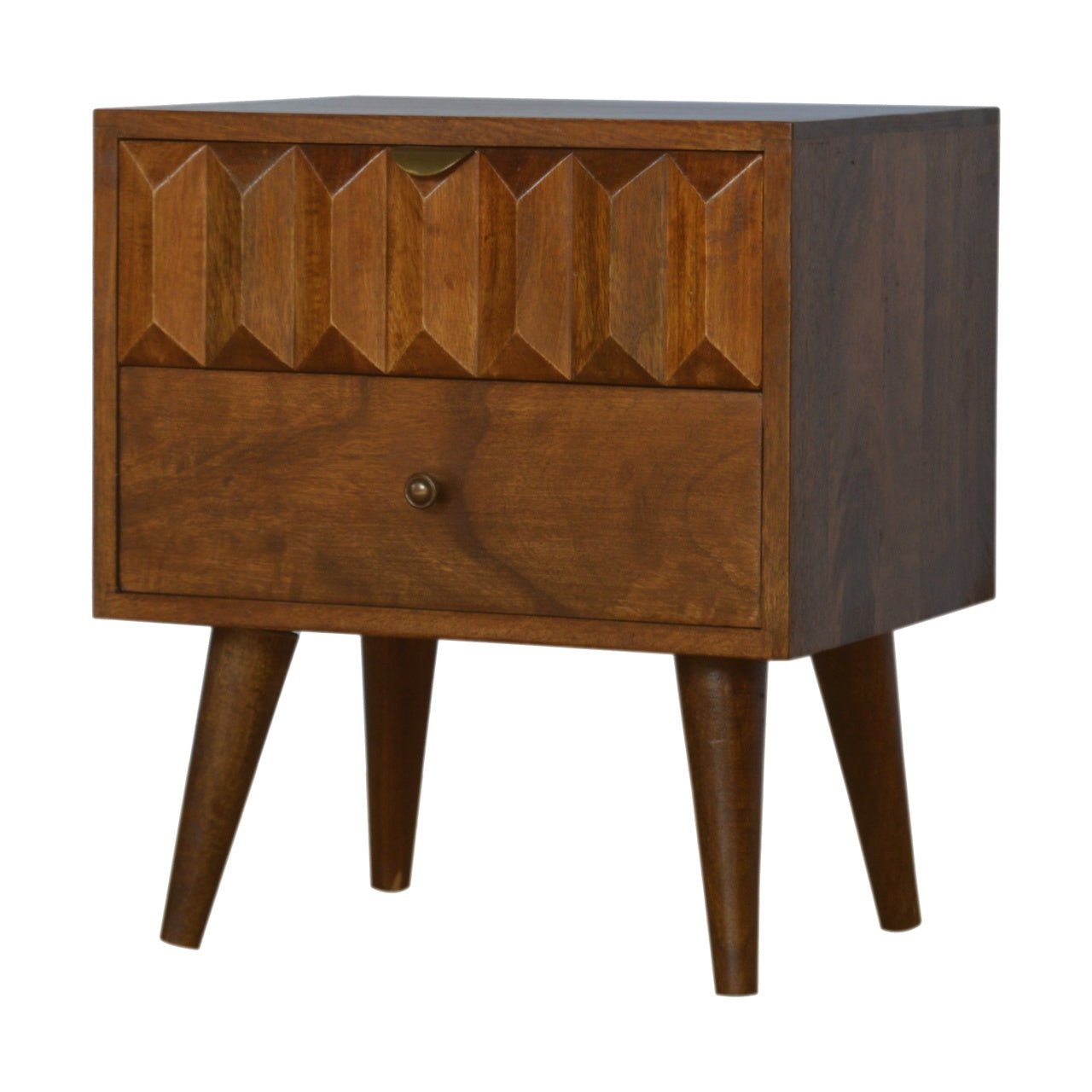 Chestnut Prism Bedside Table - The Sturdy Wood Company