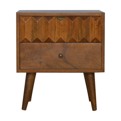 Chestnut Prism Bedside Table - The Sturdy Wood Company