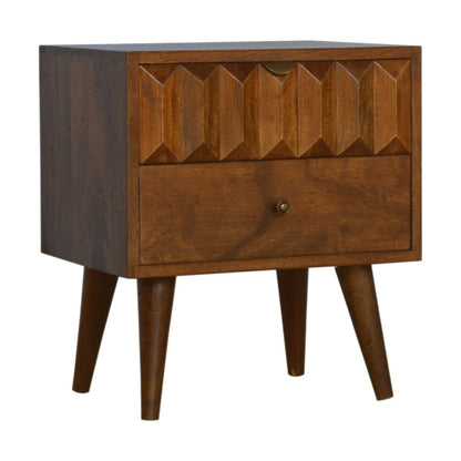 Chestnut Prism Bedside Table - The Sturdy Wood Company