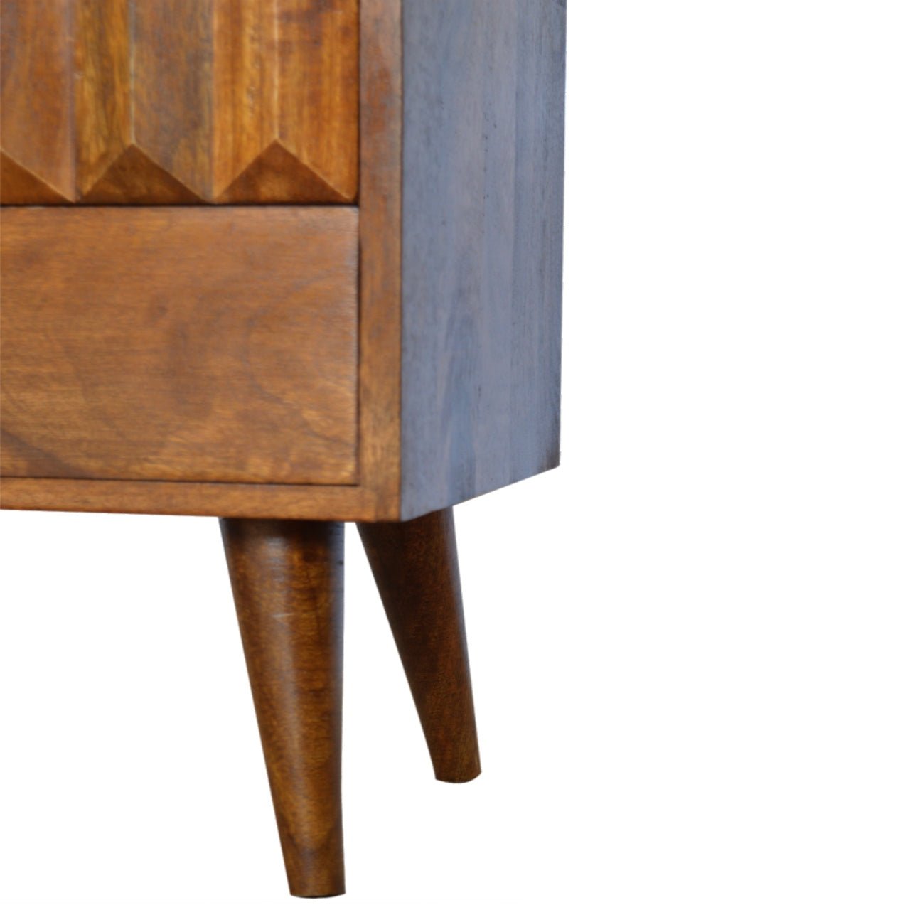 Chestnut Prism Bedside Table - The Sturdy Wood Company