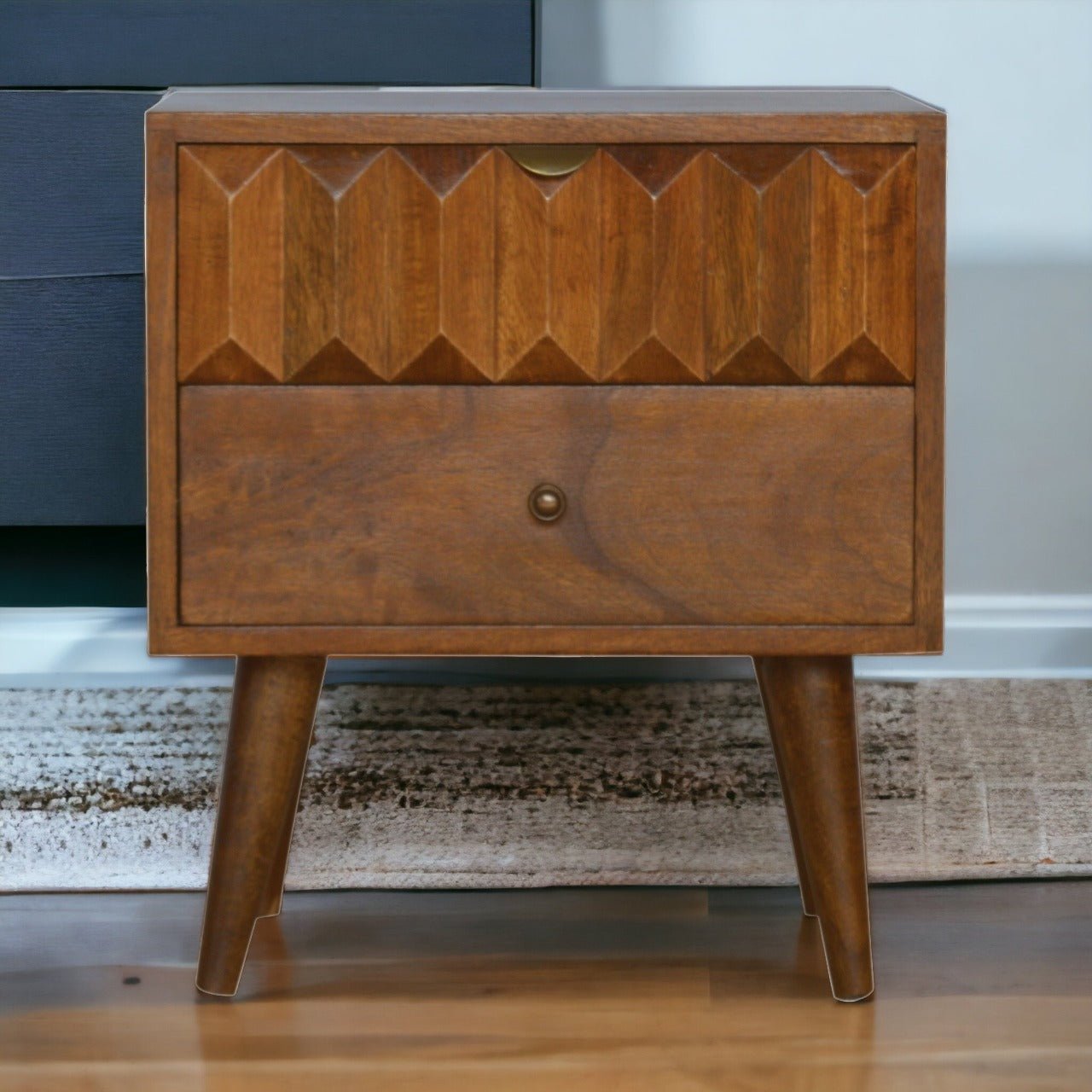 Chestnut Prism Bedside Table - The Sturdy Wood Company