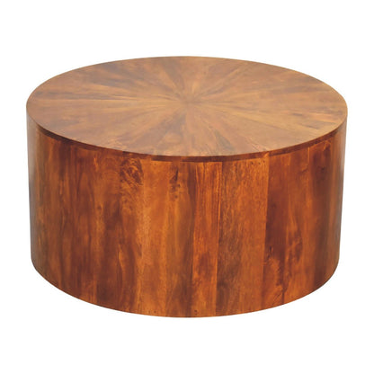 Chestnut Round Wooden Coffee Table - The Sturdy Wood Company