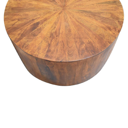 Chestnut Round Wooden Coffee Table - The Sturdy Wood Company