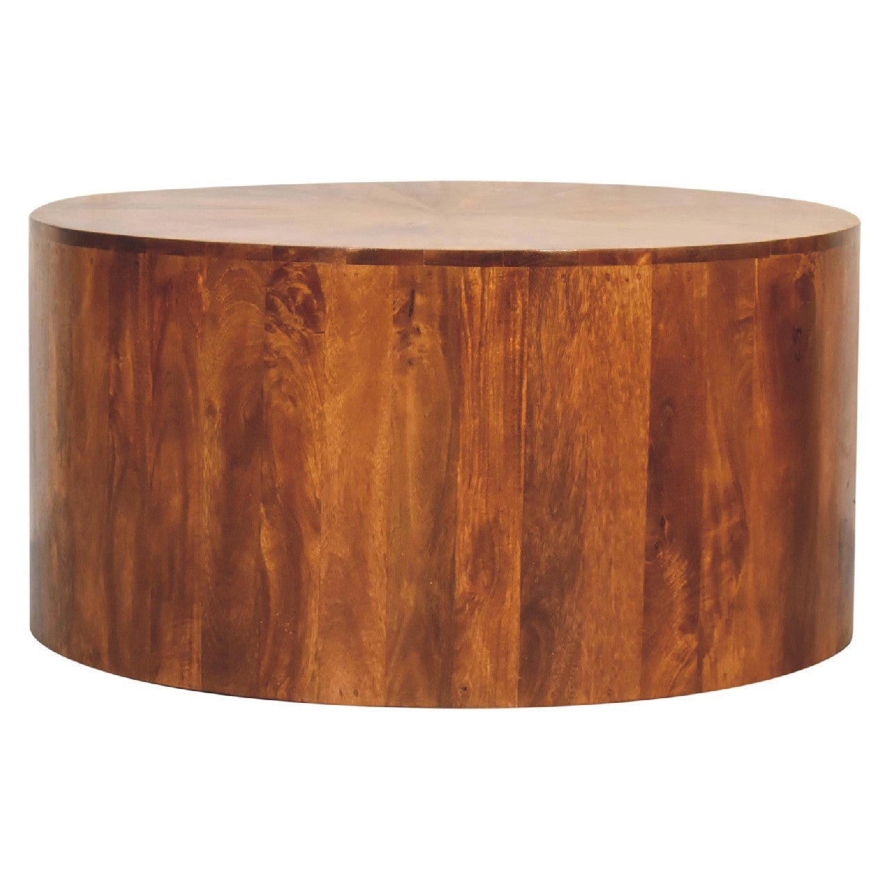 Chestnut Round Wooden Coffee Table - The Sturdy Wood Company