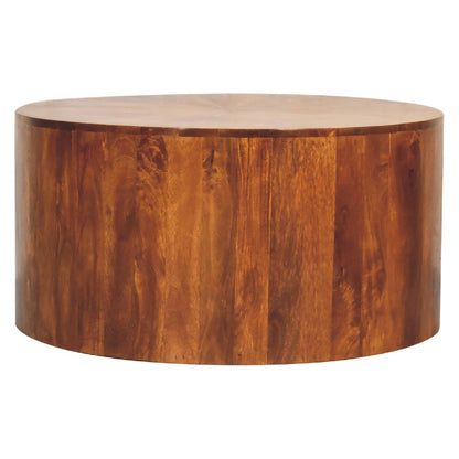 Chestnut Round Wooden Coffee Table - The Sturdy Wood Company