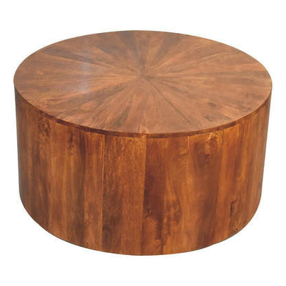 Chestnut Round Wooden Coffee Table - The Sturdy Wood Company