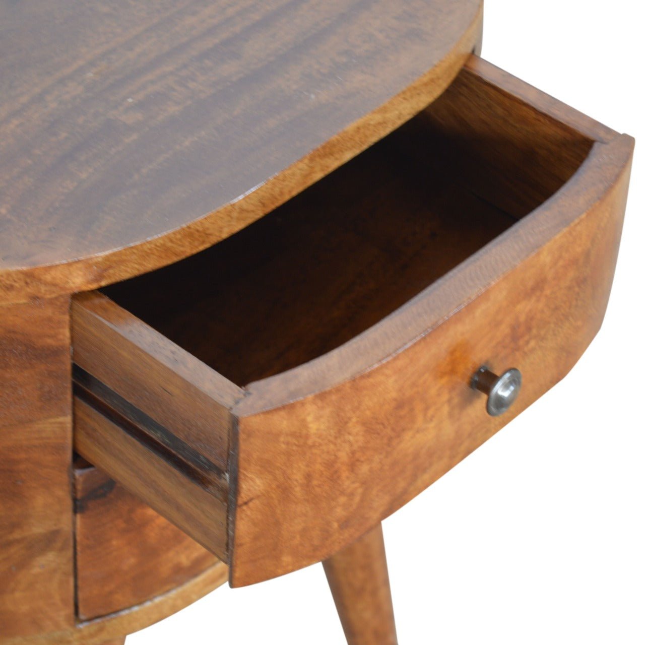 Chestnut Rounded Bedside Table - The Sturdy Wood Company