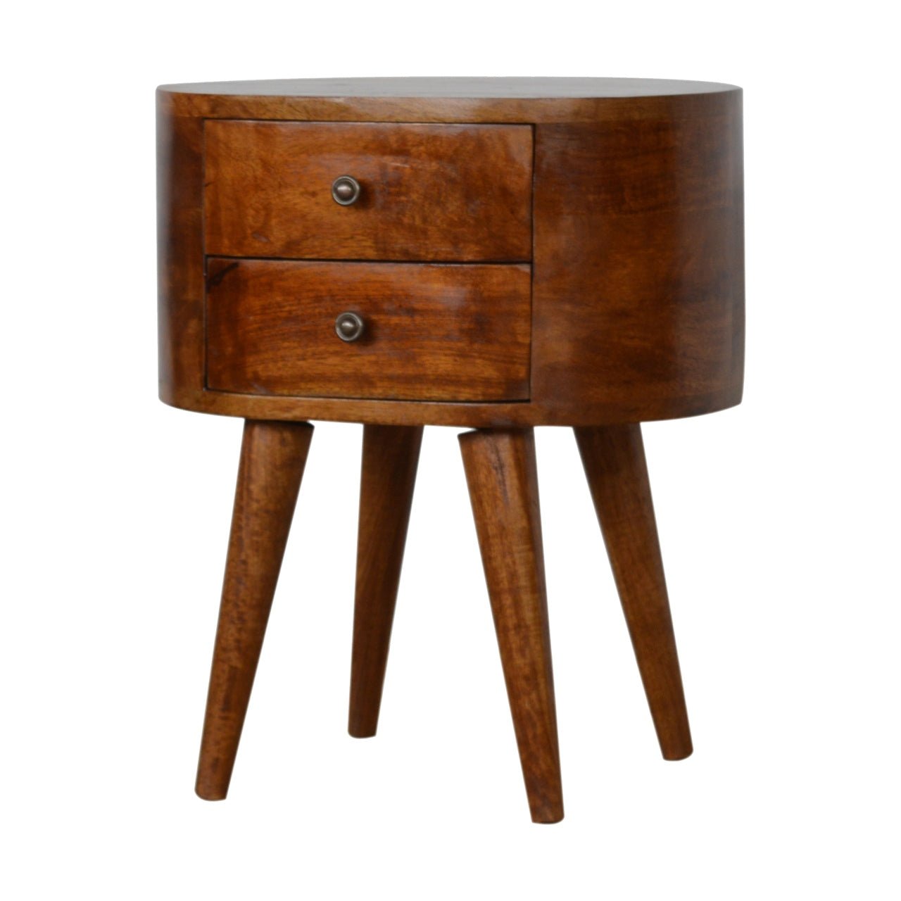 Chestnut Rounded Bedside Table - The Sturdy Wood Company